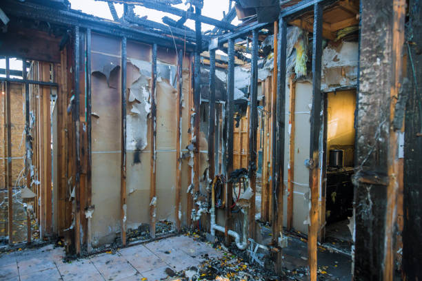 Professional Fire Damage Removal technician working in Kent, OH